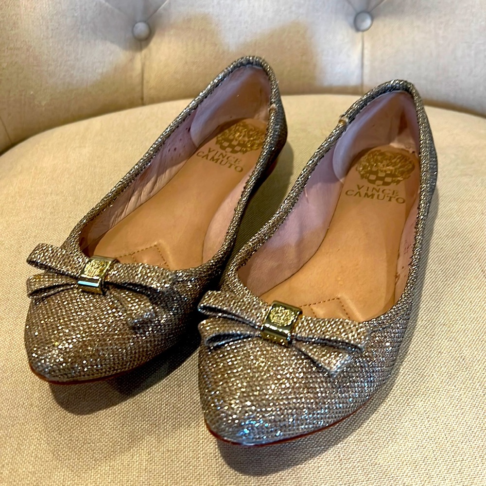 Vince Camuto Timba Flash Gold/Silver Mesh Bow Flat